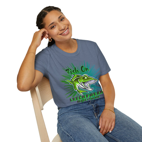 Leech Freak Fish On Unisex Softstyle T-Shirt